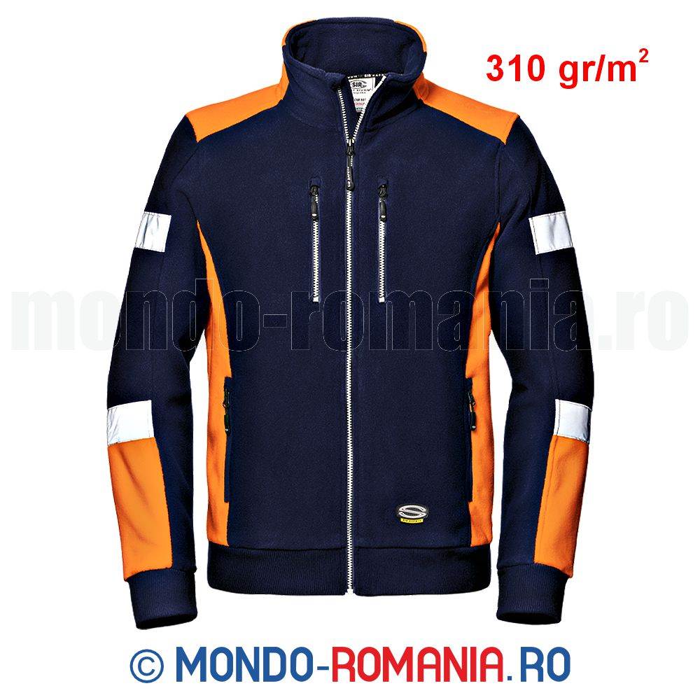 Jacheta din polar termoizolant - COMFORT FLEECE bleumarin/orange
